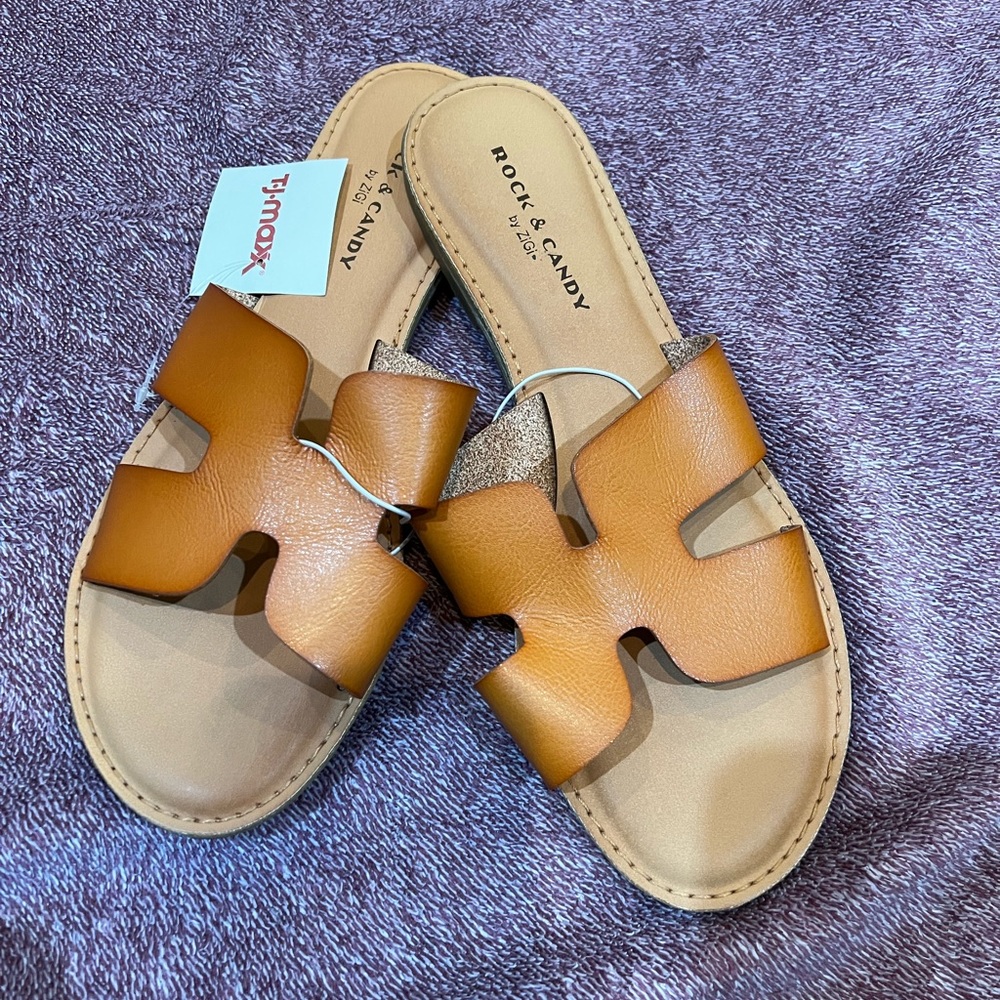 Tan Open Toe Sandals size 9